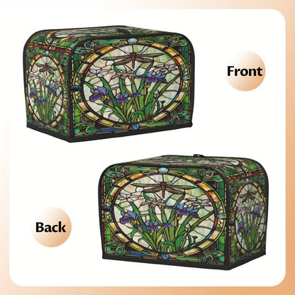 Dragonfly Stained Glass Design Toaster Cover - Chic 2-Slice Protector for Kitchen Appliances, Dustproof and Anti-Fingerprint, Ideal Gift for Women