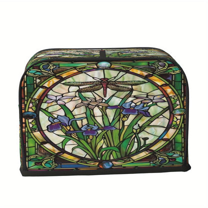 Dragonfly Stained Glass Design Toaster Cover - Chic 2-Slice Protector for Kitchen Appliances, Dustproof and Anti-Fingerprint, Ideal Gift for Women