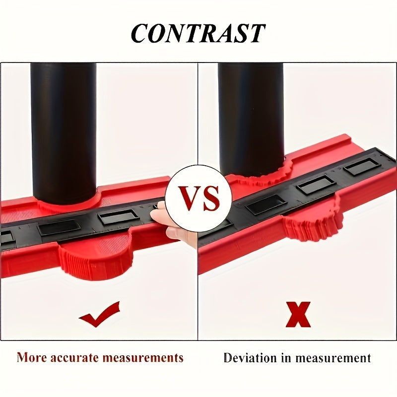 ProFile Adjustable Profilometer Tool with retracable plastic scriber for precise measurement of irregular shapes, ideal for woodworking, carpets, tiles, and DIY projects.