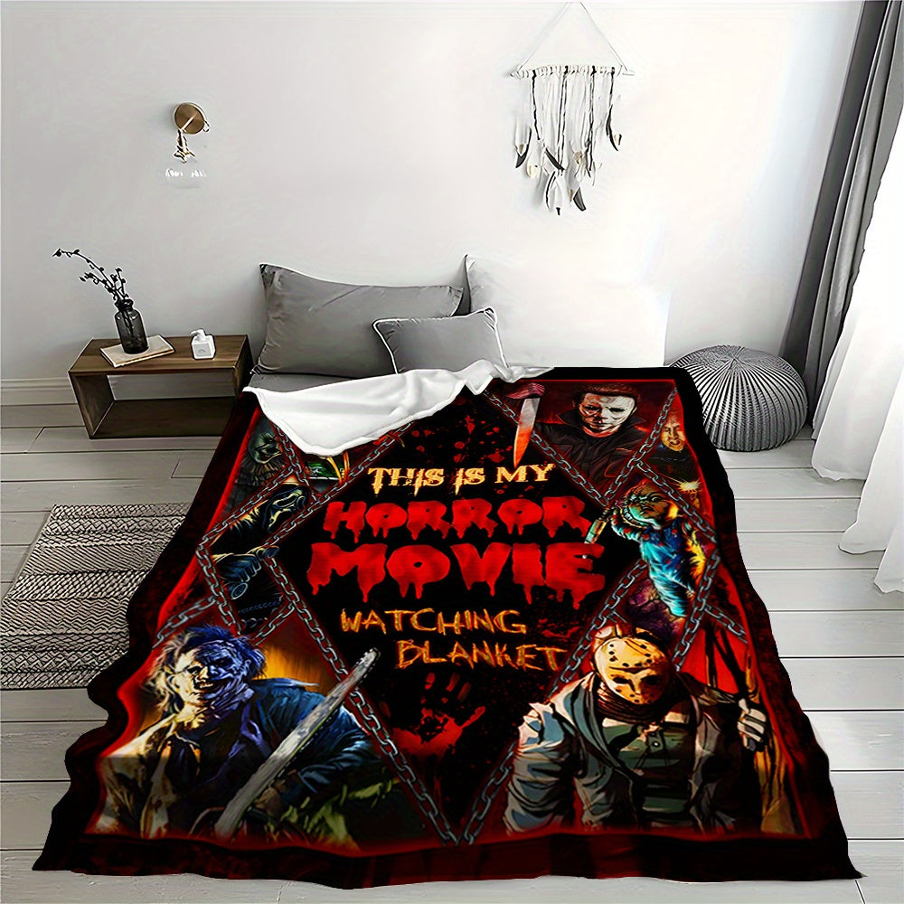 1 piece of horror movie blanket, perfect for bed or nap time. This comfortable blanket makes a creative gift idea.