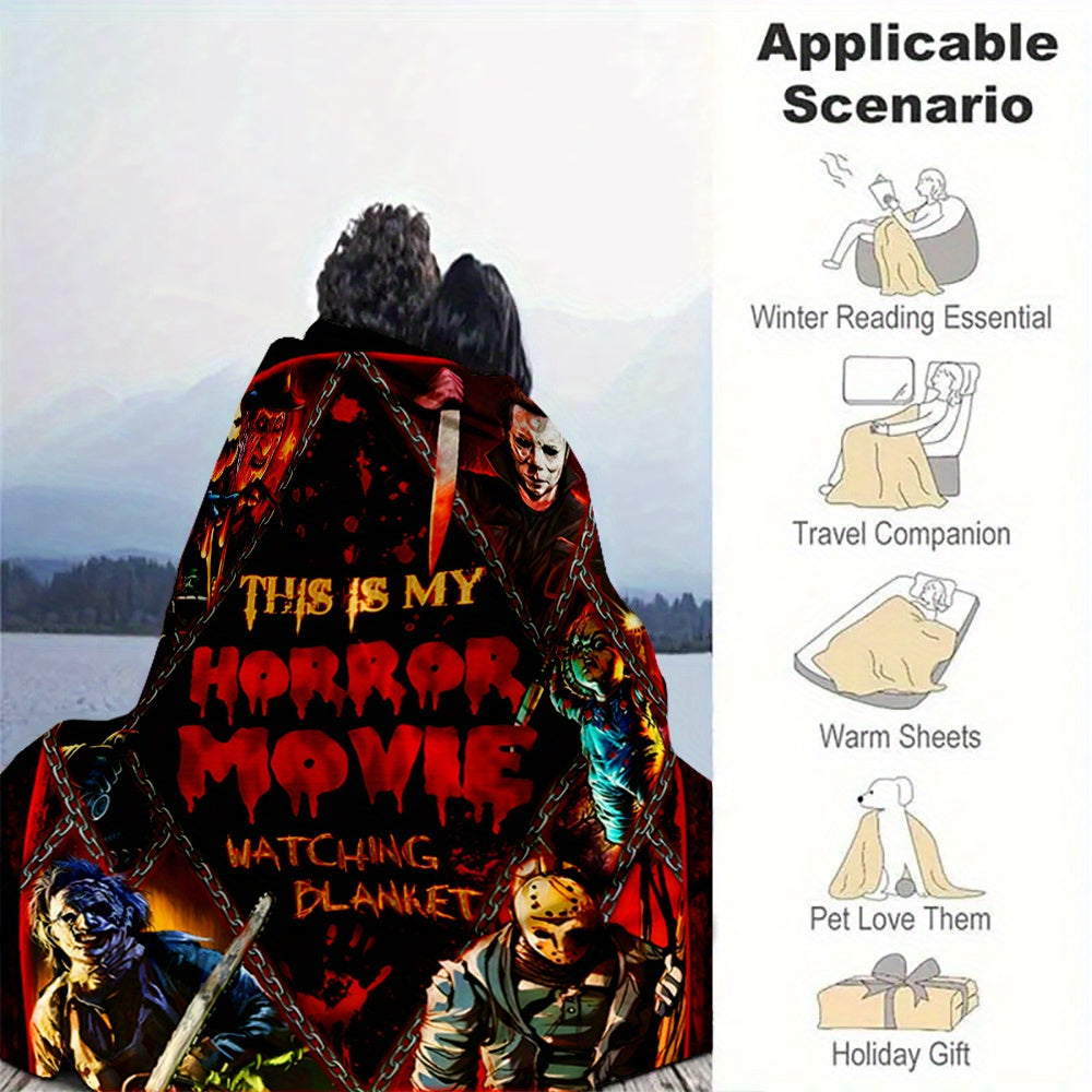 1 piece of horror movie blanket, perfect for bed or nap time. This comfortable blanket makes a creative gift idea.