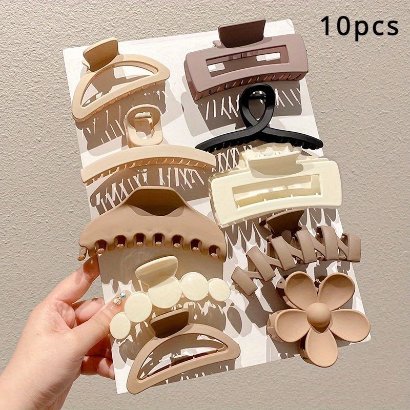 10-piece set of large hairpins for thick hair. Includes shark clips for back hair. High-end hair accessories.