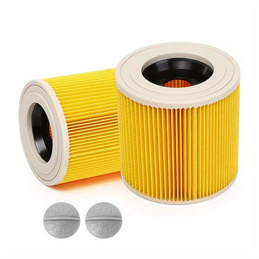 Set of 2 Replacement Filter Elements for Karcher WD WD2 WD3 WD1 MV3 MV2 Series Dry and Wet Vacuum Cleaners - Essential Household Cleaning Tool Accessories