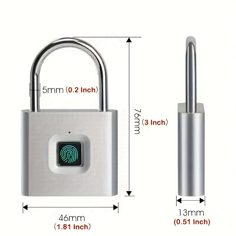 Мини смарт замок с отпечатком пальца для чемодана: USB перезаряжаемый, безключевой противоугонный замок