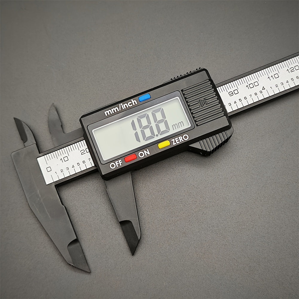 1pc Precision Digital Caliper, 150mm Electronic Vernier with LCD Display, Battery Operated, 0.1mm Accuracy, Plastic Material, Non-rechargeable PPSU Case.