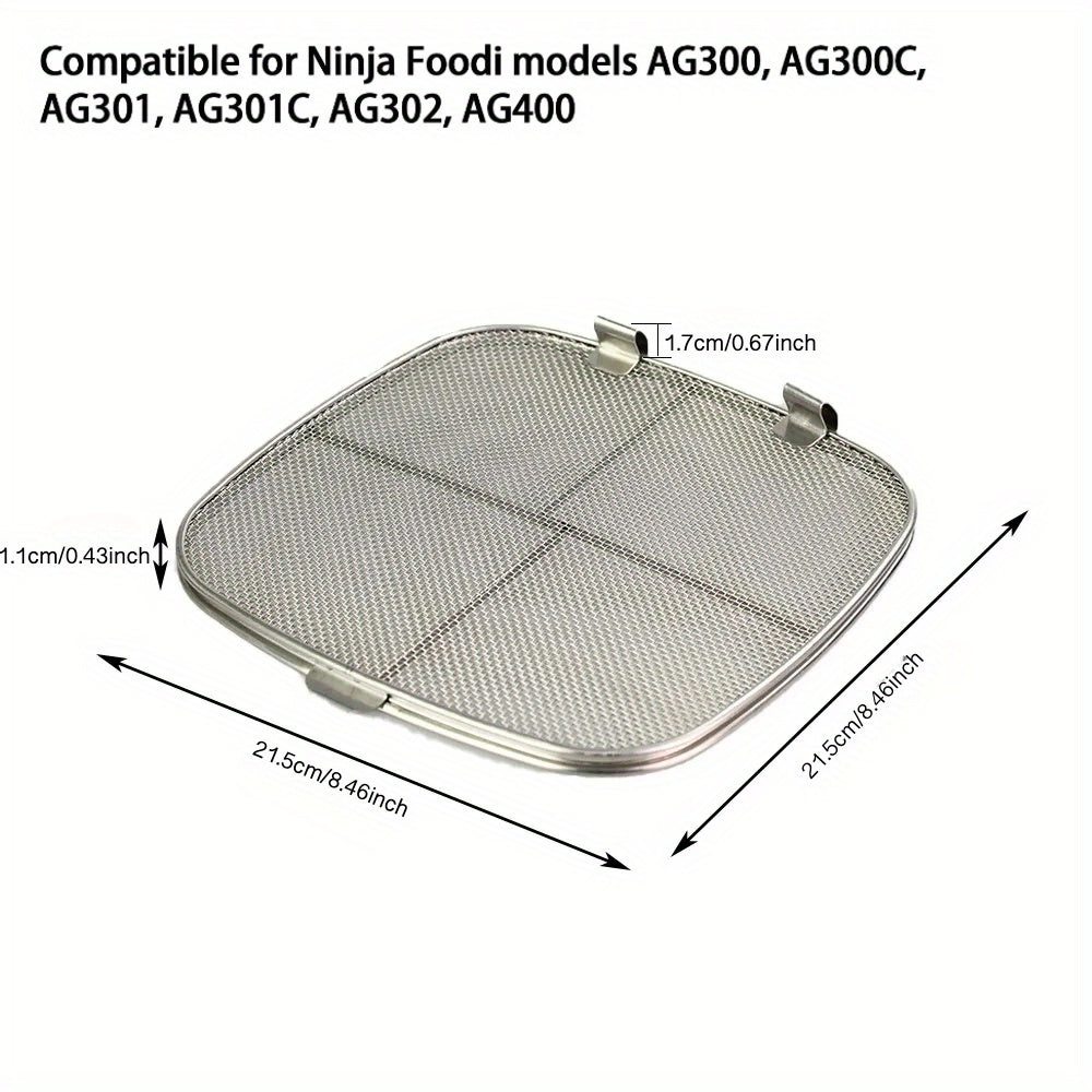 Protect your Ninja Foodi Grill with this stainless steel mesh cover shield. Compatible with FG551, IG651, IG601, AG301 Smart XL 6-in-1 & 5-in-1 Indoor Grills, this cooking splatter protector will keep your kitchen clean while you cook.