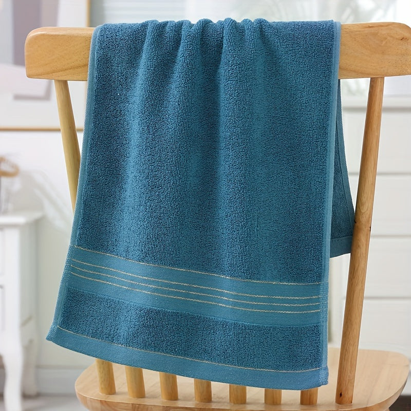 1pc Super Soft 100% Cotton Hand Towel with Modern Grid Pattern, 300GSM, Absorbent, Contemporary Style, Space Themed, Rectangular Shape, Soft Knitted Fabric.