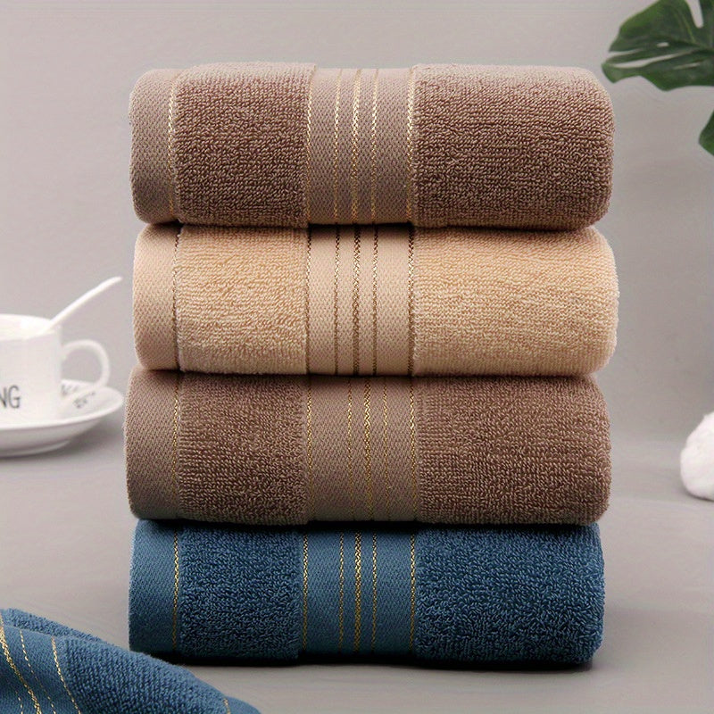 1pc Super Soft 100% Cotton Hand Towel with Modern Grid Pattern, 300GSM, Absorbent, Contemporary Style, Space Themed, Rectangular Shape, Soft Knitted Fabric.