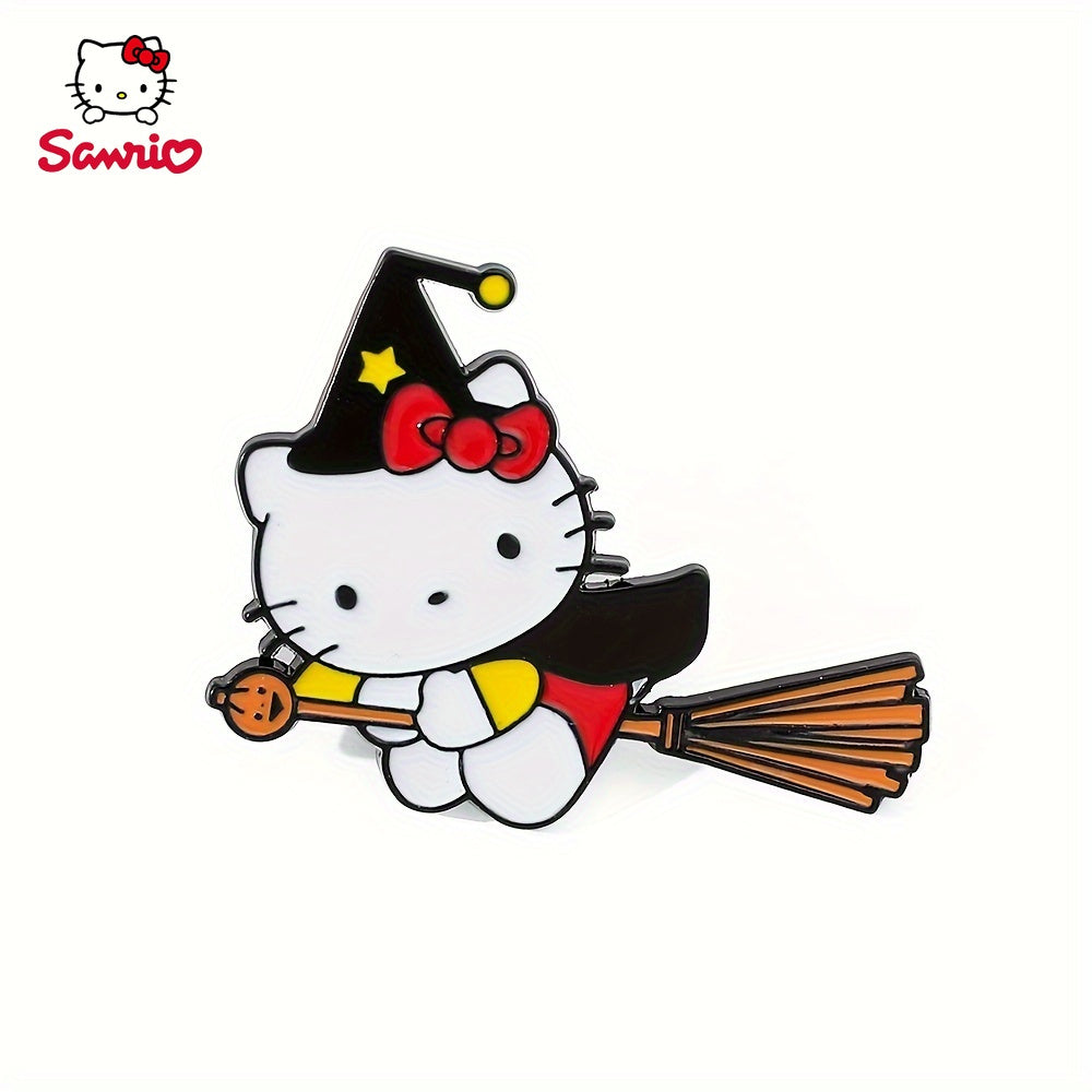 Chiroyli Sanrio Emal Pin "Hello Kitty Halloween Qovoq Brosh" - Moda Ko'rinishlari va Sovg'a Berish Uchun Alloy Metall Belgisi