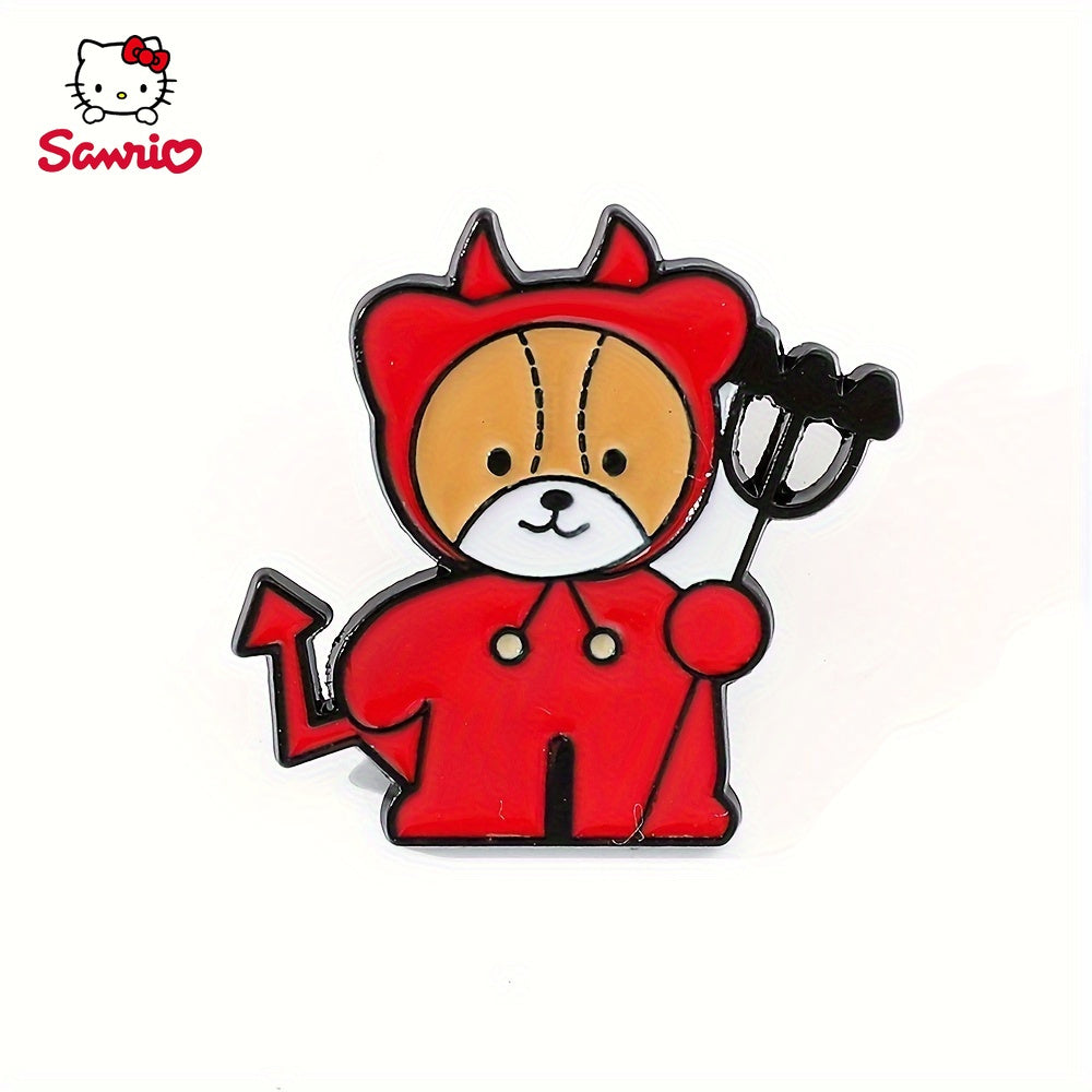 Chiroyli Sanrio Emal Pin "Hello Kitty Halloween Qovoq Brosh" - Moda Ko'rinishlari va Sovg'a Berish Uchun Alloy Metall Belgisi