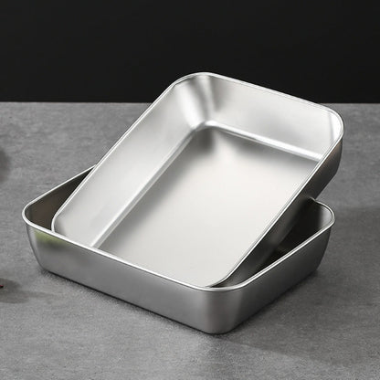 Set of food storage containers made from stainless steel, with BPA-free sealable lids. Perfect for home and outdoor use, these rectangular boxes are ideal for keeping food fresh. Easy to hand wash, they are great for meal prep, refrigerator organization