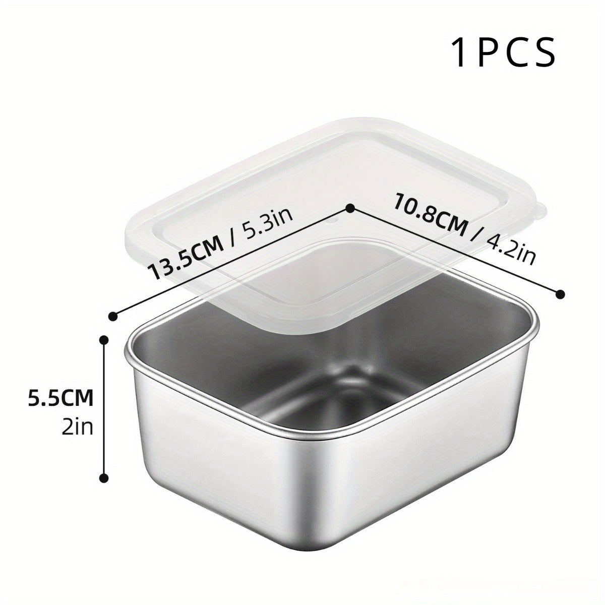 Set of food storage containers made from stainless steel, with BPA-free sealable lids. Perfect for home and outdoor use, these rectangular boxes are ideal for keeping food fresh. Easy to hand wash, they are great for meal prep, refrigerator organization