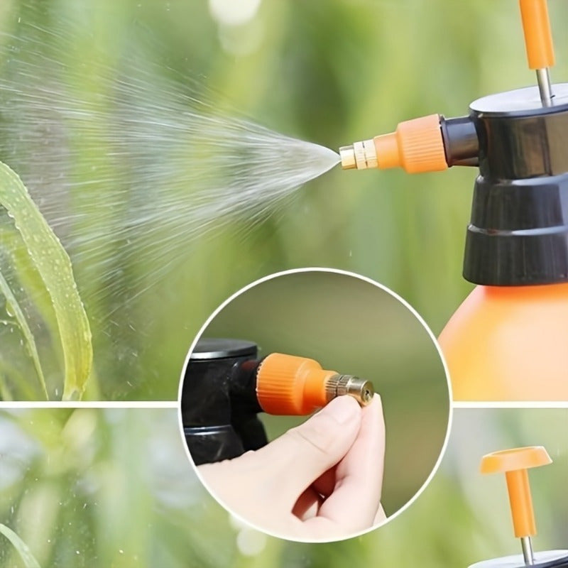 2L Handheld Sprayer - Adjustable Nozzle, Stainless Steel & Copper, Ideal for Car Wash, Gardening, Disinfection - Orange, Water Gun, Trigger Pump, Cleaning Bottle