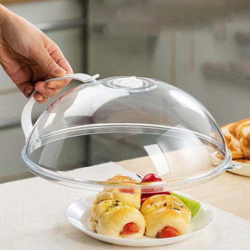 Clear PC Food Cover with Handle - Protects Against Oil and Splashes, Microwave and High Temperature Safe, Keeps Food Fresh, Ideal for Pots and Pans