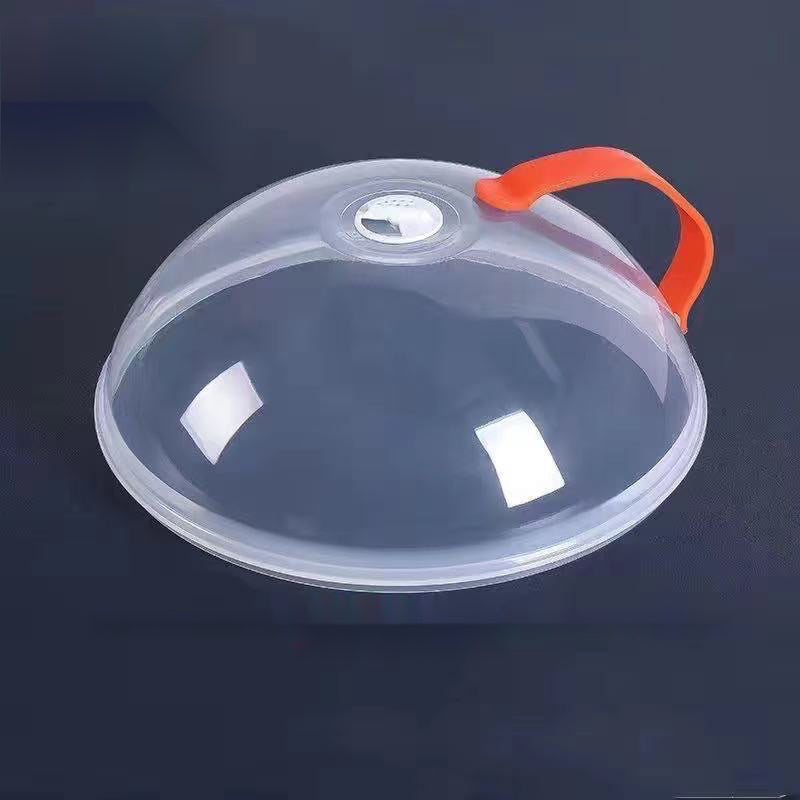 Clear PC Food Cover with Handle - Protects Against Oil and Splashes, Microwave and High Temperature Safe, Keeps Food Fresh, Ideal for Pots and Pans