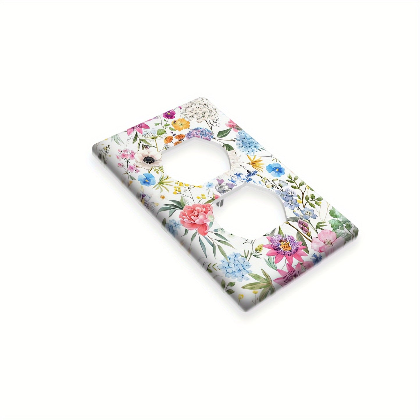 Floral light switch and outlet covers for bedroom, kitchen, office, home. Battery-free, screw-in design.