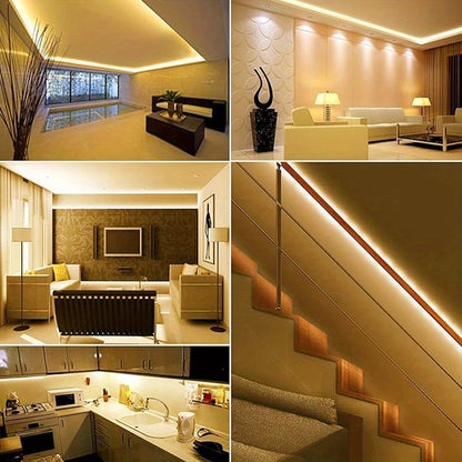 10.0m Flexible LED Strip Lights - 120 Beads/M, Strong Adhesive, Safe & Easy Install for Home Decor - Ideal for Living Room, Bedroom, Kitchen, Study, 24V, Bare Board, Ceiling Decoration