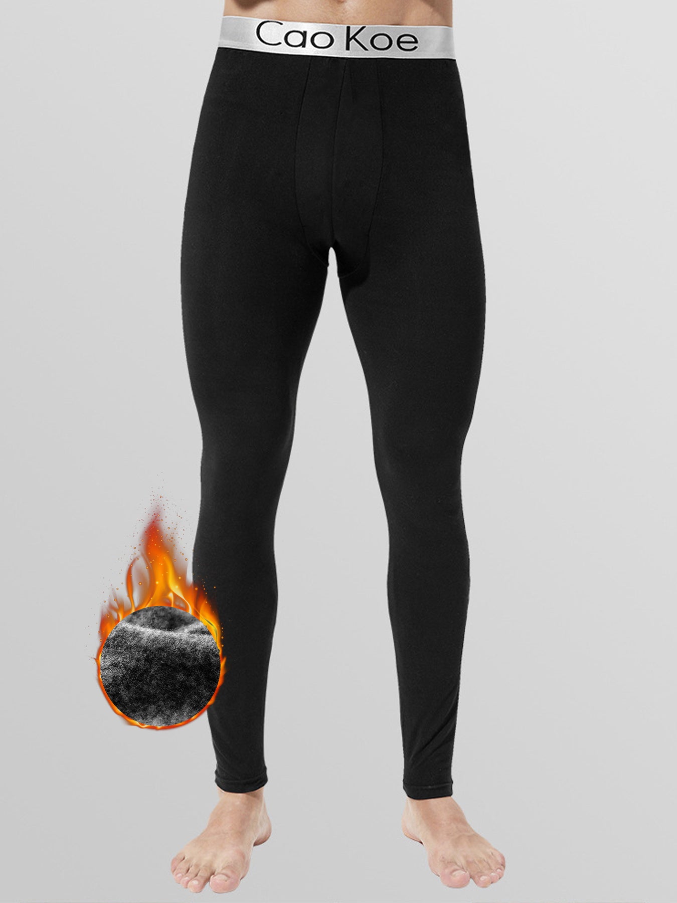 Men's fleece-lined thermal leggings offer extra warmth for autumn and winter outdoor activities.