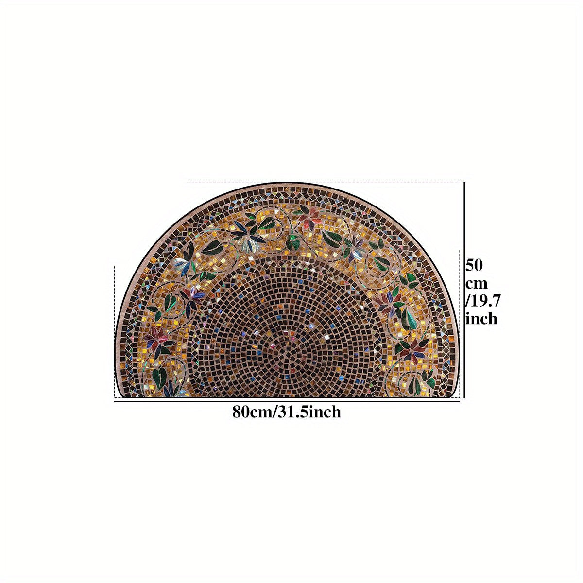 Introducing the Bohemian Mandala Semi-Circle Door Mat, available in a set of 1 or 2 pieces. This mat is made of soft, non-slip, and durable material with strong water absorption capabilities, making it easy to clean. Perfect for outdoor use, camping, and