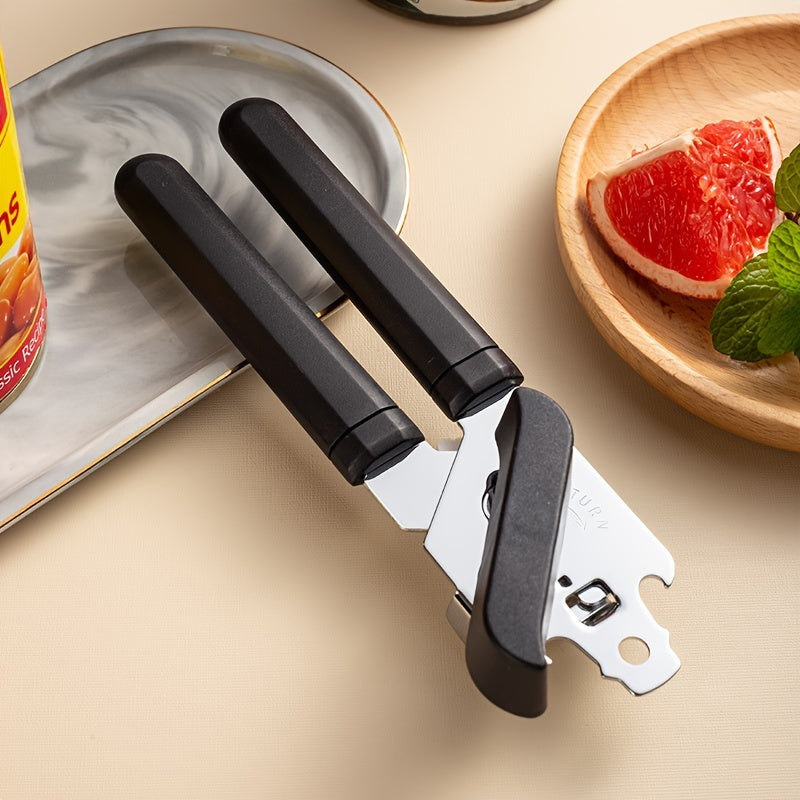 Single unit of a 3-in-1 Multi-Functional Can Opener designed for easy use, with powerful and versatile features suitable for seniors and those with weak hands. Ideal for use in the home, kitchen, restaurant, or during Christmas parties. Also doubles as a