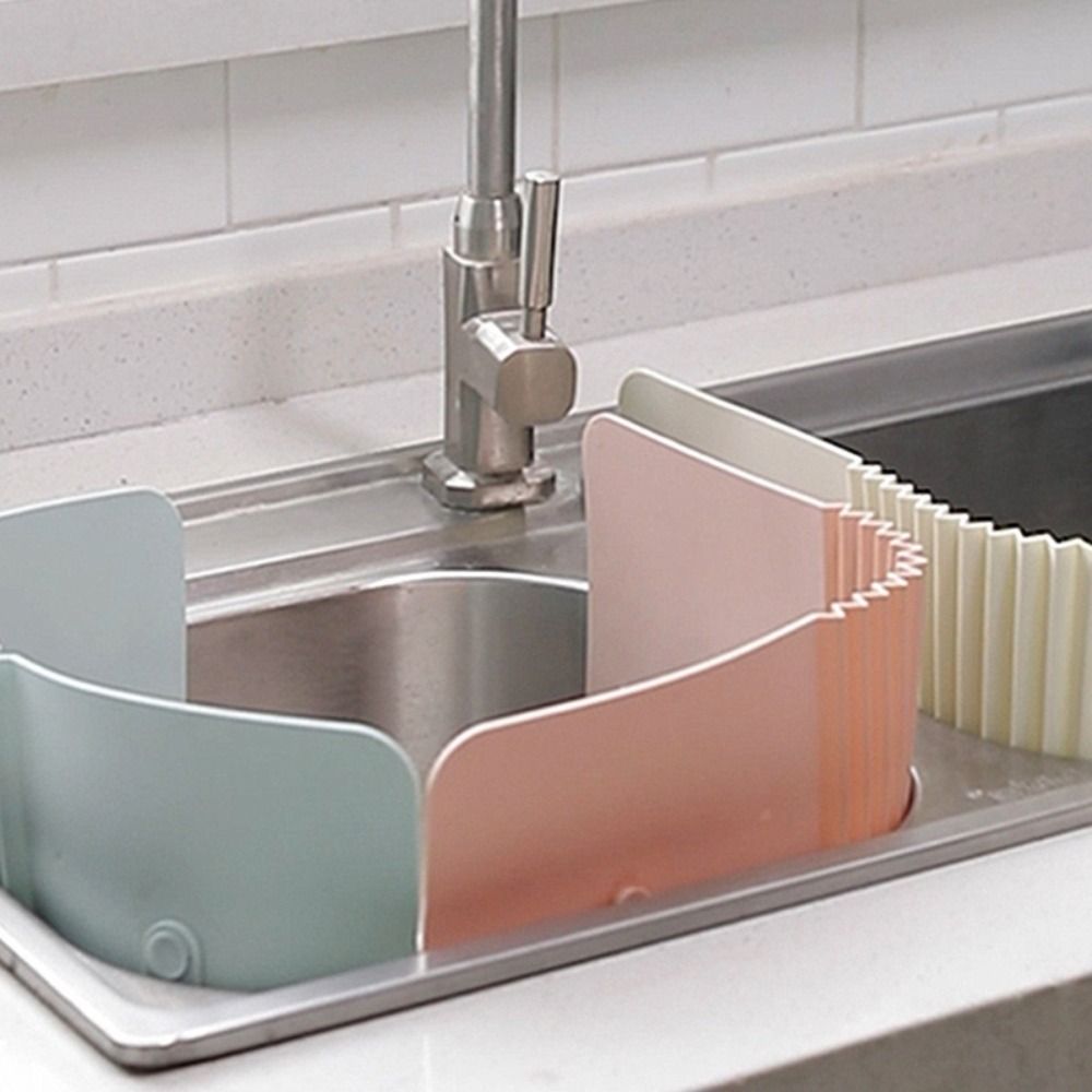 Foldable TPR Splash Guard with Suction Cup - Bendable & Retractable Water Barrier for Kitchen Sink - Anti-Splash - Soft Material - Available in Pastel Colors - 42.49x16.99cm - Food-Safe - Ideal for Kitchen and Bathroom Use