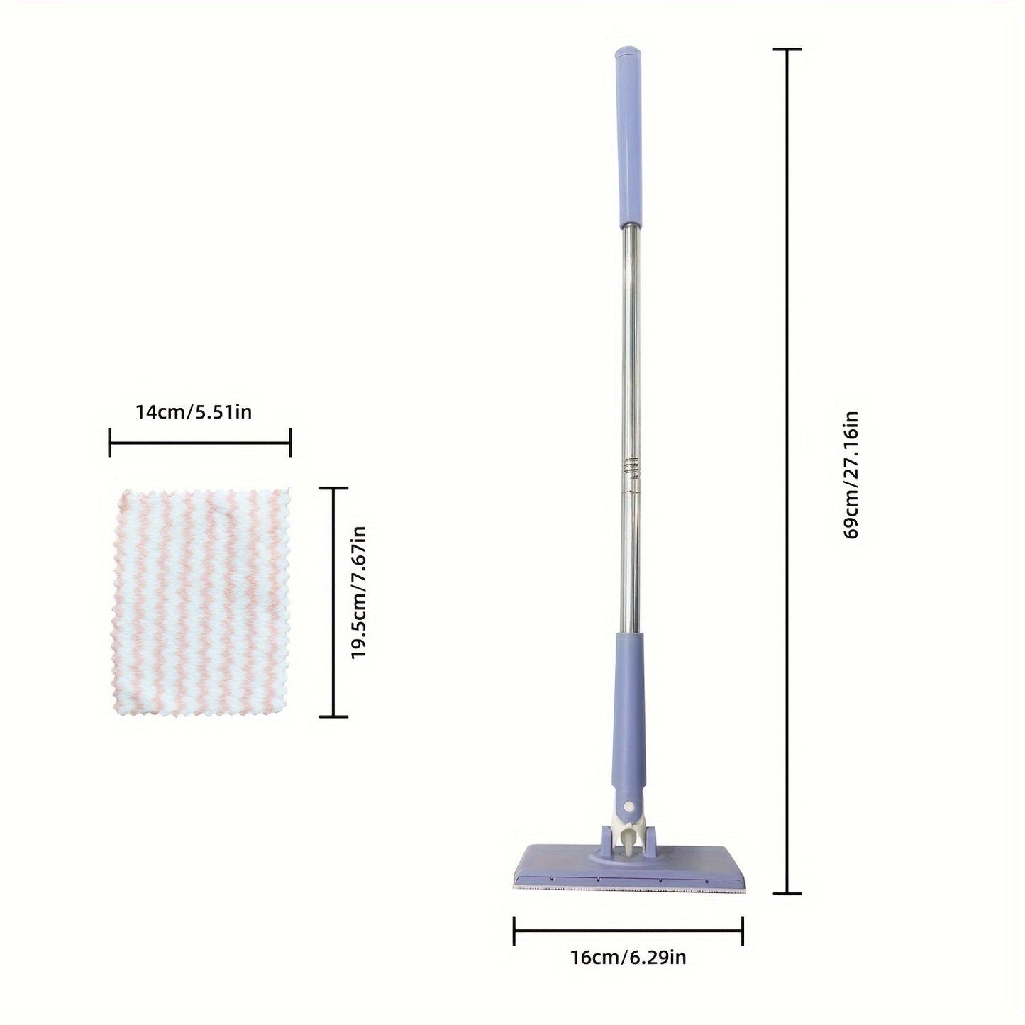 Ko'p yuzalar uchun moslashuvchan tutqichli mini mop, avtomatik mato ushlagichli plastik tekis mop, oshxona, hammom va shisha yuzalar uchun mukammal. Nam va quruq holda ishlatilishi mumkin, aksessuar to'plami bilan birga keladi.