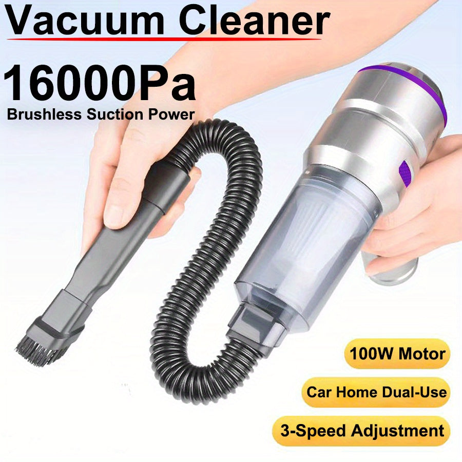 The Suitu 16000Pa Handheld Vacuum Cleaner is equipped with a powerful 100W brushless motor and is perfect for use as a portable car air cleaner. This 4-in-1 dust extractor is suitable for use at home, in the office, or while camping. It features a