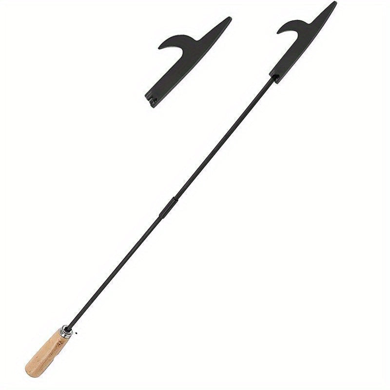 Set of fireplace tools for poking, made from strong metal and wood, featuring a comfortable handle for easy gripping. Ideal for stirring and adjusting fires in both campfires and home fireplaces. Includes essential accessories for maintaining your