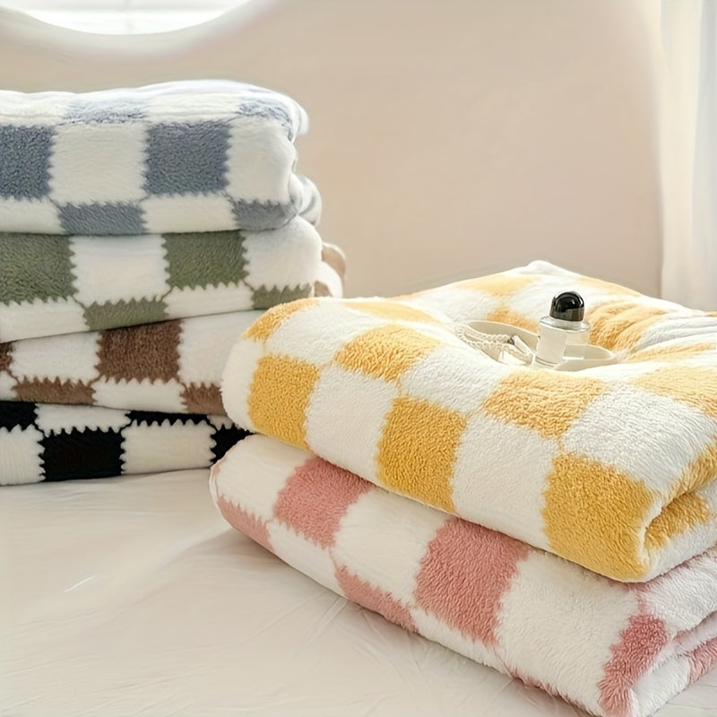 Soft and warm panda velvet throw blanket, perfect for sofa, office naps, and travel. This cozy plaid flannel blanket features a versatile checkerboard design and is machine washable. Perfect for staying warm and comfortable wherever you go.