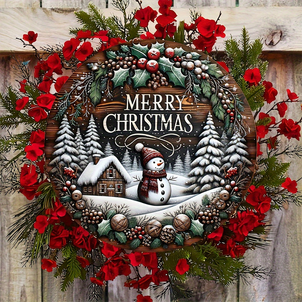 Contemporary rustic wooden Christmas wreath, ideal for home and garden décor. Perfect gift for Christmas or Easter, no electricity required.