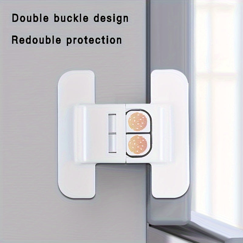 4-Pack of Automatic Safety Buckles for Refrigerator Doors, Simple to Use Locks for Single-Door Fridges, Secures Water Dispensers - Perfect for Same Level Drawers