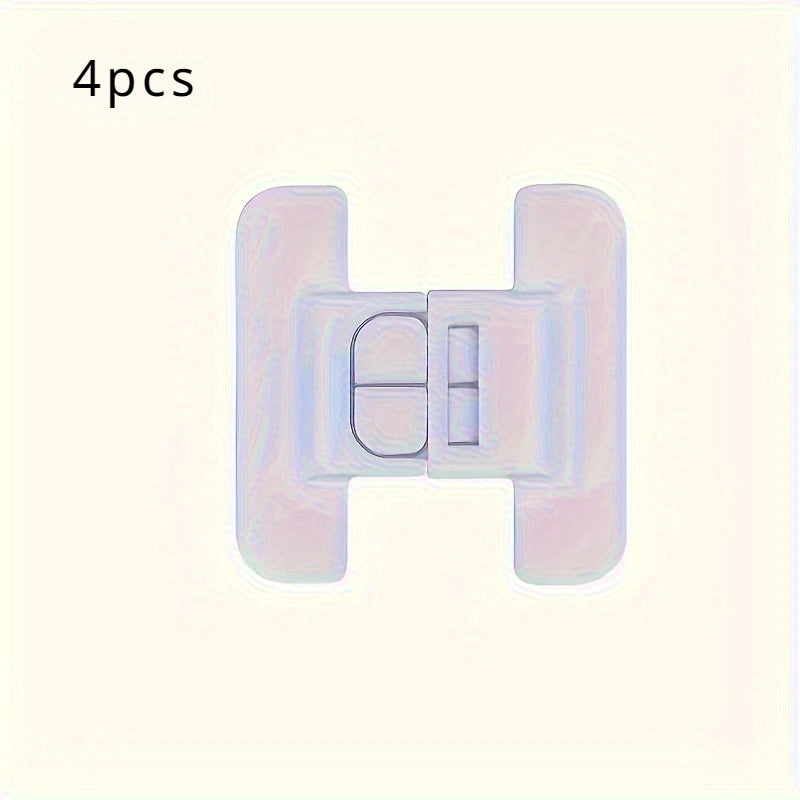 4-Pack of Automatic Safety Buckles for Refrigerator Doors, Simple to Use Locks for Single-Door Fridges, Secures Water Dispensers - Perfect for Same Level Drawers