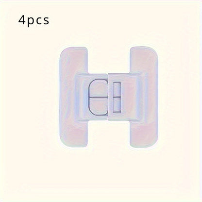 4-Pack of Automatic Safety Buckles for Refrigerator Doors, Simple to Use Locks for Single-Door Fridges, Secures Water Dispensers - Perfect for Same Level Drawers