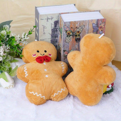 Modern Gingerbread Man plush toy, hand washable, plays audio, polyester material, ideal for Christmas decor.