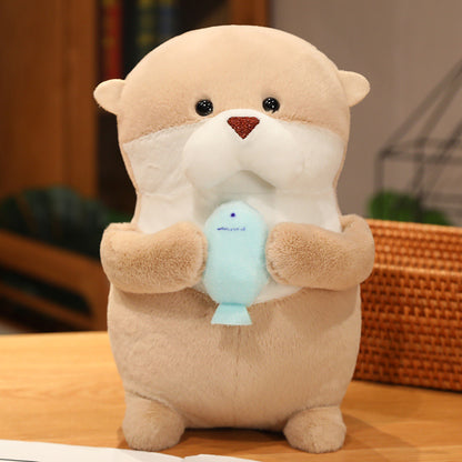 Cute hugging otter plush toy