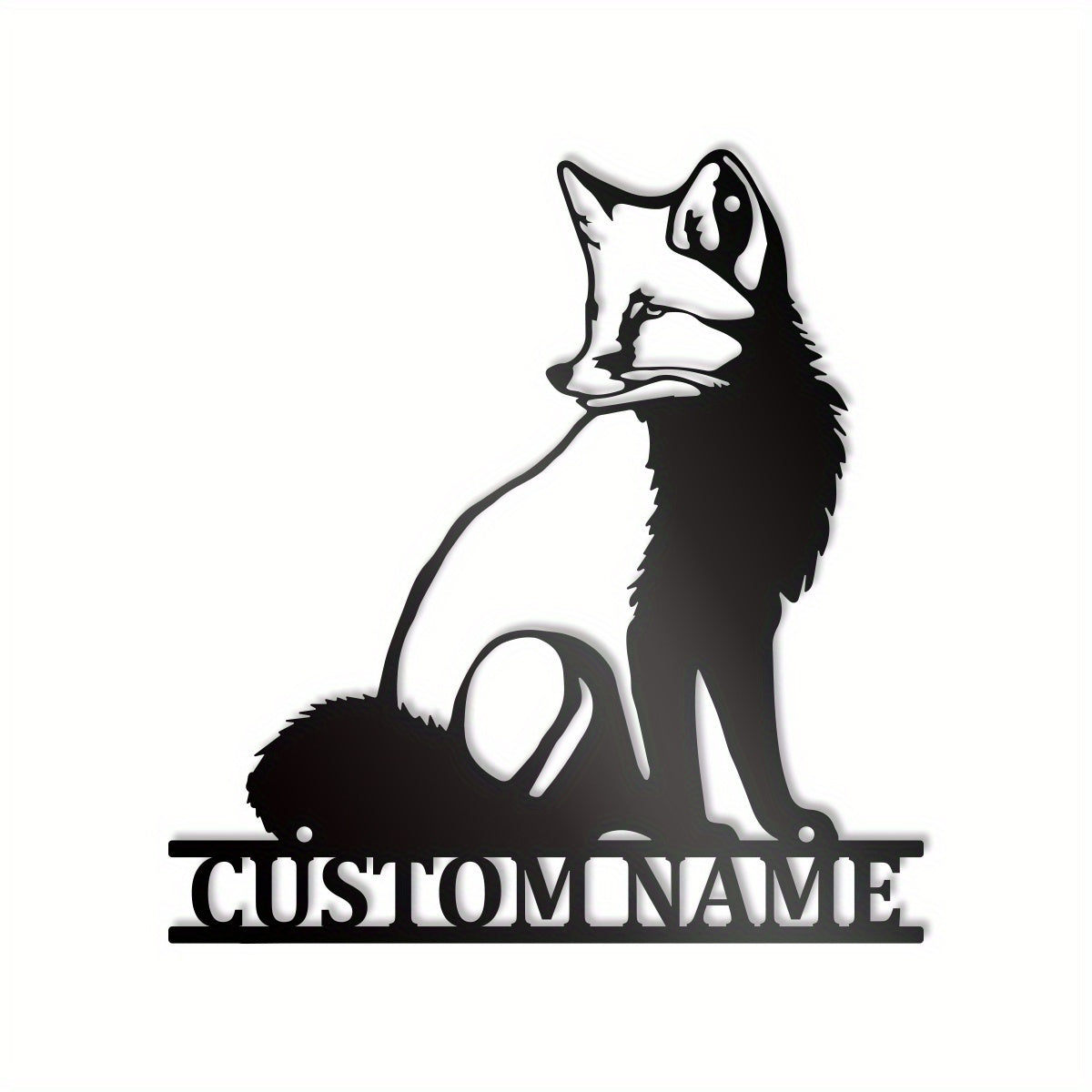 Customized Fox Metal Wall Decor - Personalized Iron Sign with Name for Home and Nursery, Animal-Themed Design - Perfect Gift for Fox Fans of All Ages - Ideal for Housewarming or Birthday - 14 Inches