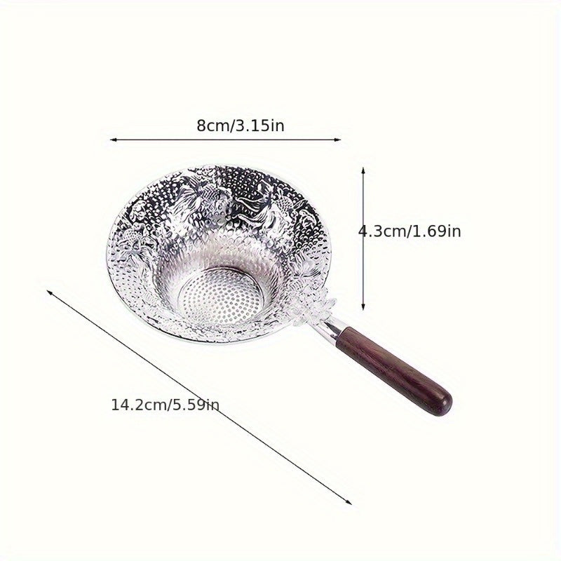 Wooden Handle Stainless Steel Mesh Tea Strainer - Ideal for Tea Brewing - Essential Kitchen Tool