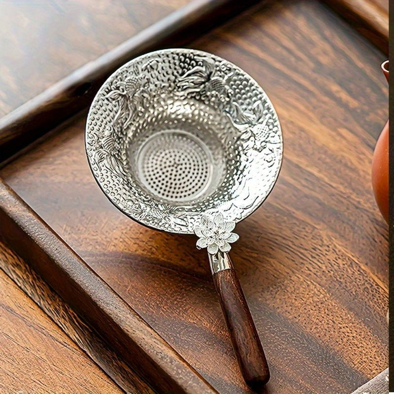 Wooden Handle Stainless Steel Mesh Tea Strainer - Ideal for Tea Brewing - Essential Kitchen Tool