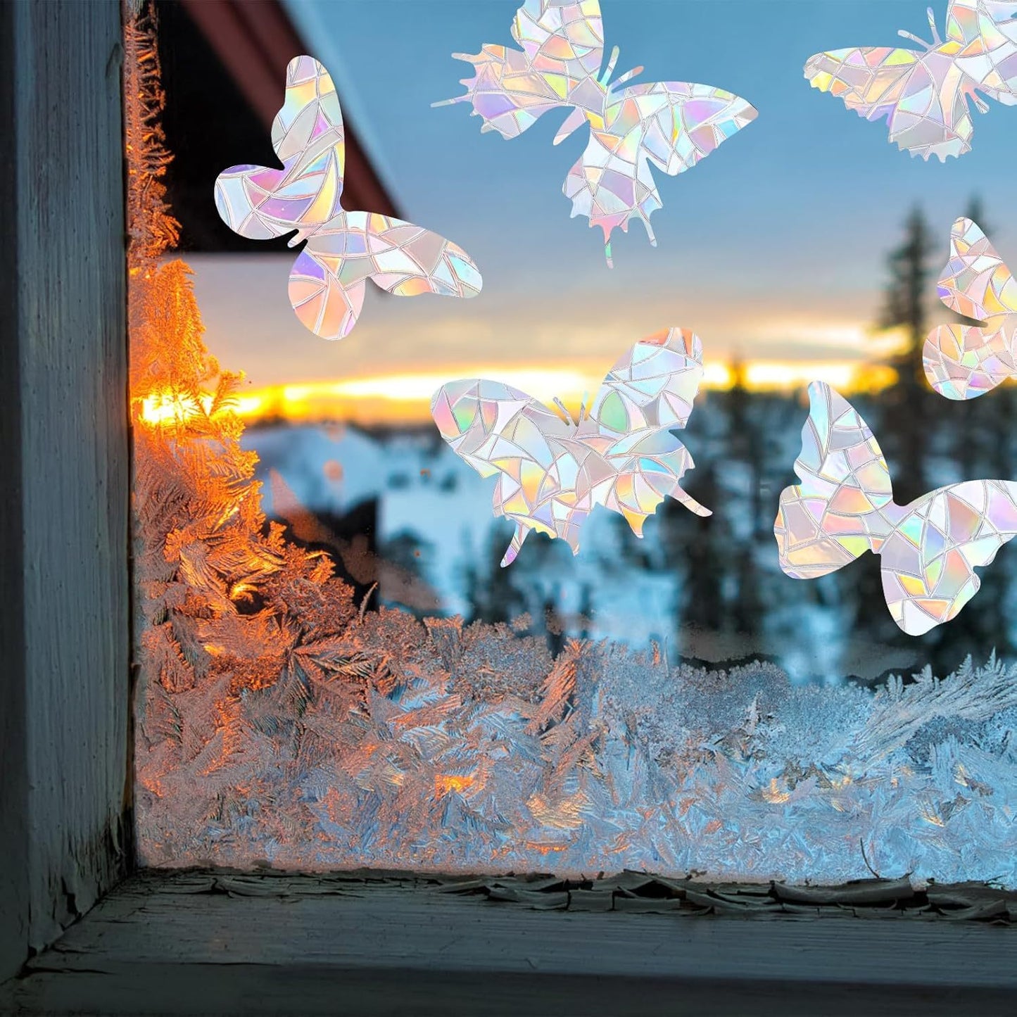 28 Butterfly Anti-Collision Window Clings for Bird Strike Prevention on Glass Doors and Windows