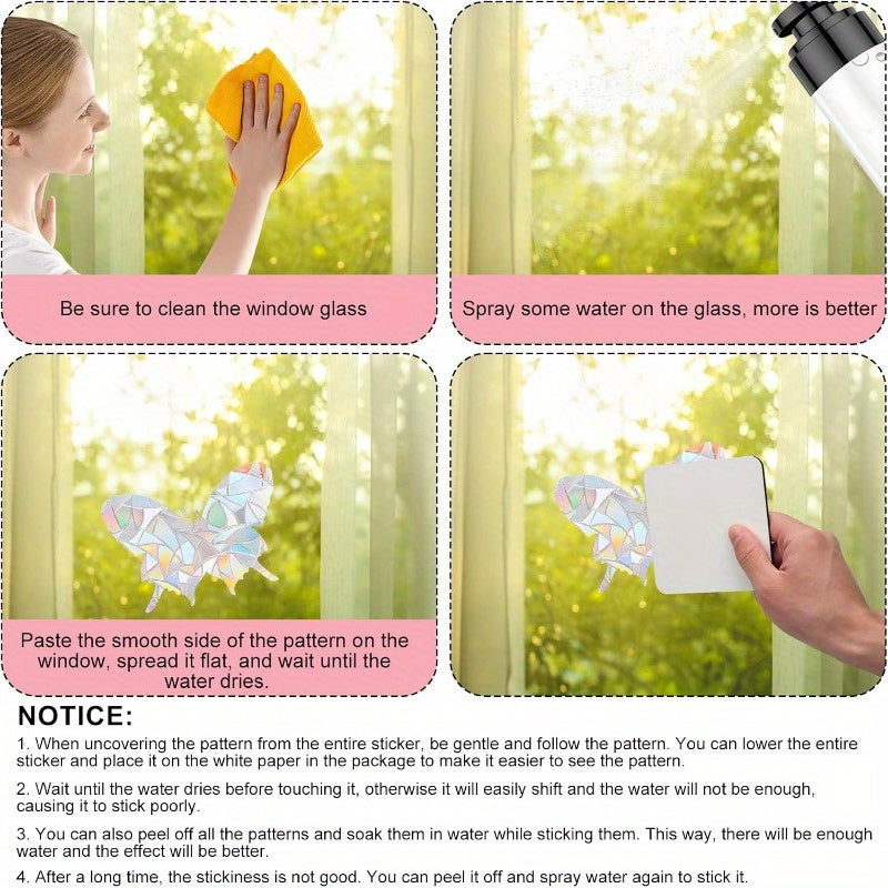 28 Butterfly Anti-Collision Window Clings for Bird Strike Prevention on Glass Doors and Windows