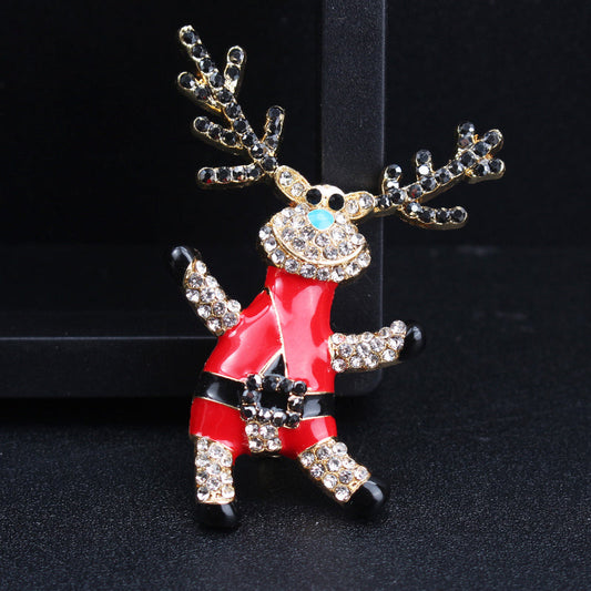 Stylish Vintage Rhinestone Reindeer Brooch - Perfect Christmas Accessory for Women