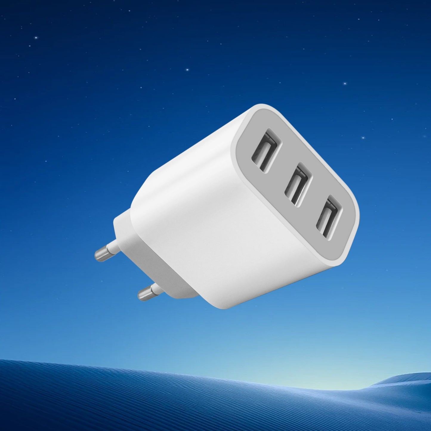 Quickly charge up to 3 devices with this compact 3-port USB wall adapter, including Type-C plug for iPhone and Samsung Galaxy models.