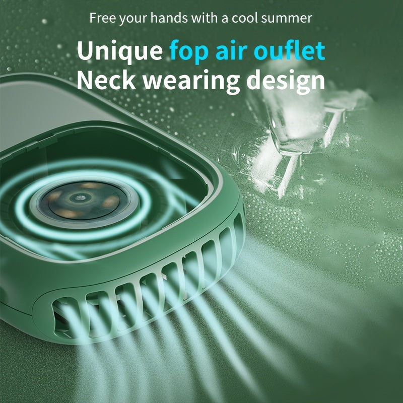 Silent and Convenient Portable Neck Fan - Rechargeable via USB, Long-Lasting 2000mAh Battery, Perfect for Traveling, Working, and Enjoying Outdoor Adventures