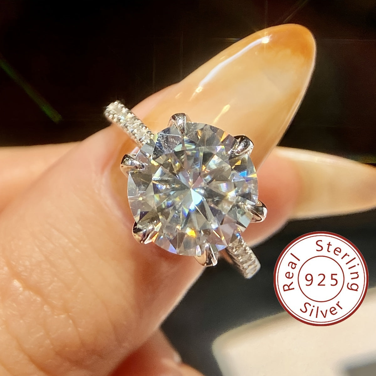 Ajoyib 5.0/10.0 Karat Moissanite To'y Halqasi - Nikohlar, Yubileylarga va Maxsus Tadbirlar uchun Porloq Va'da Halqasi, 925 Sterling Silverda Vintage Ilhomlangan Dizayn