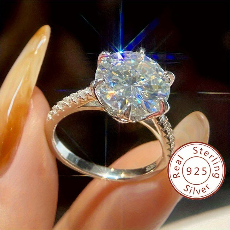 Ajoyib 5.0/10.0 Karat Moissanite To'y Halqasi - Nikohlar, Yubileylarga va Maxsus Tadbirlar uchun Porloq Va'da Halqasi, 925 Sterling Silverda Vintage Ilhomlangan Dizayn