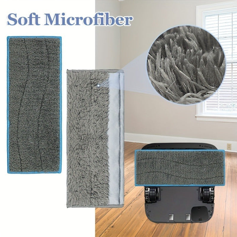 Two-pack of microfiber mop pads compatible with Braava, which are washable and reusable for both dry and wet floor cleaning attachments for the iRobot Jet M6 Robot Vacuum Cleaner.