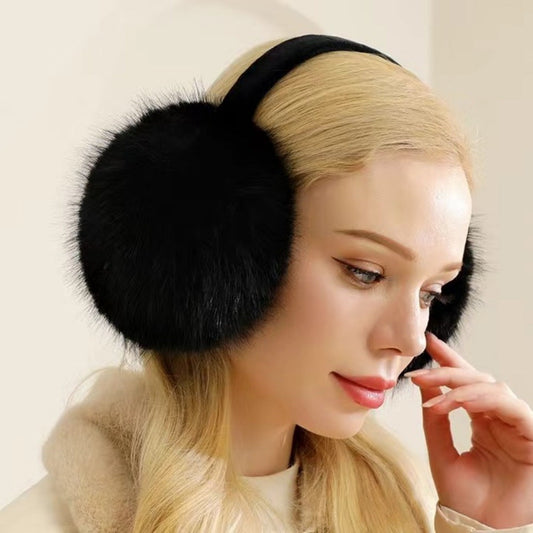 Stay cozy and stylish this winter with our Women's Foldable Knit Cashmere Earmuffs. Crafted with faux fur for warmth and comfort, these earmuffs are perfect for outdoor activities. The stretchable plush design hugs your ears, keeping them