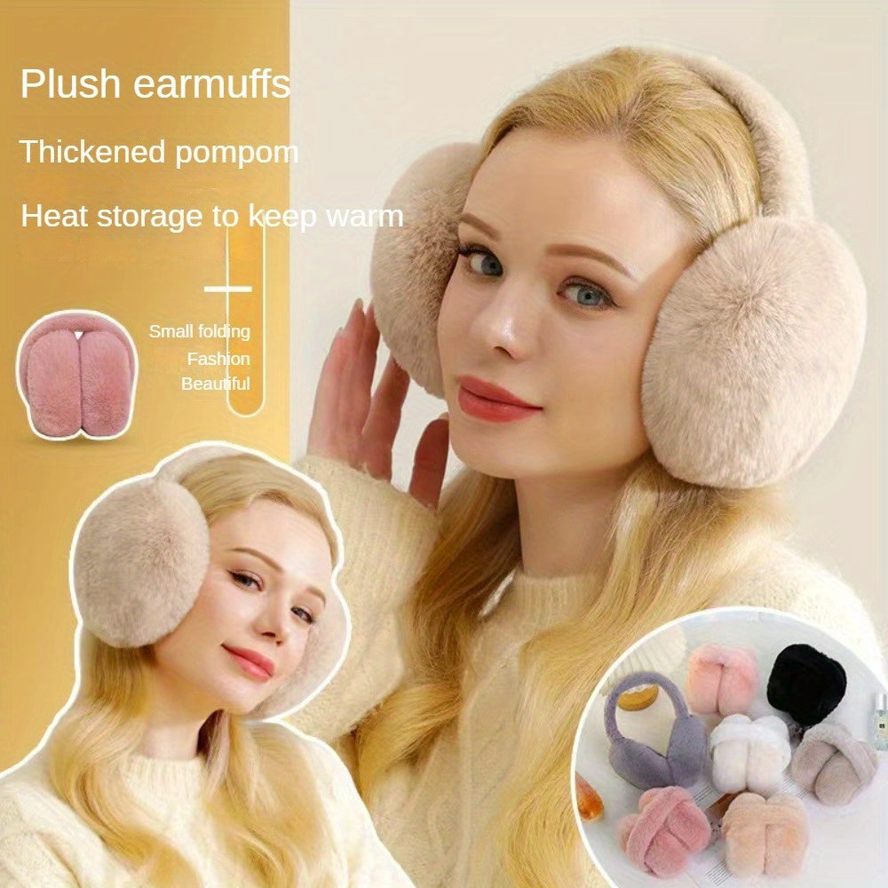 Stay cozy and stylish this winter with our Women's Foldable Knit Cashmere Earmuffs. Crafted with faux fur for warmth and comfort, these earmuffs are perfect for outdoor activities. The stretchable plush design hugs your ears, keeping them