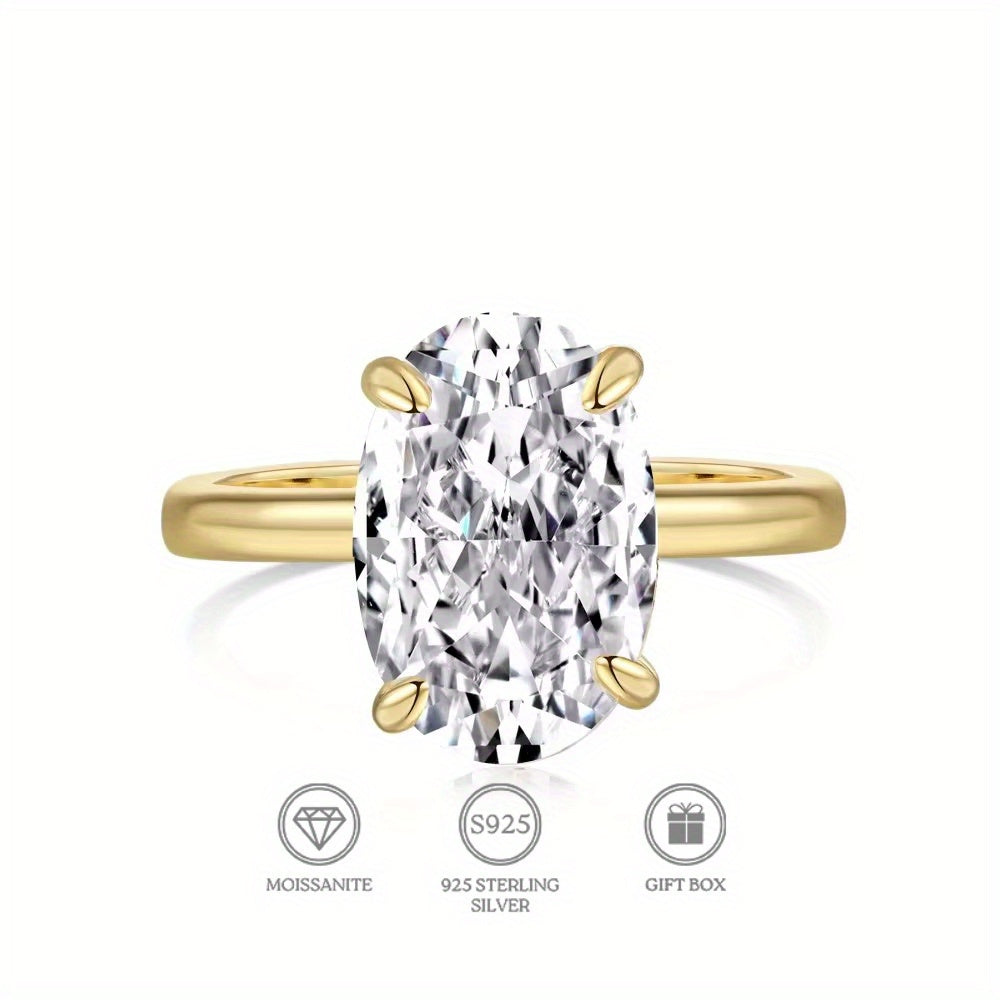 Elegant Shavano Luxury Oval Moissanite Ring with 1/2/3 CARAT Options - Crafted in 925 Sterling Silver, Ideal for Weddings, Anniversaries, and Special Events