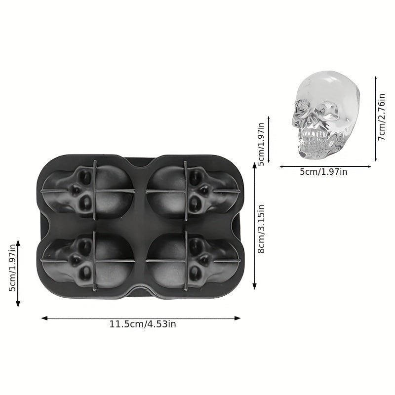 Homemade Silicone Ice Tray Mold for Whiskey Ice Balls with Rose, Diamond, and Skull Designs